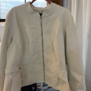 White faux leather jacket
